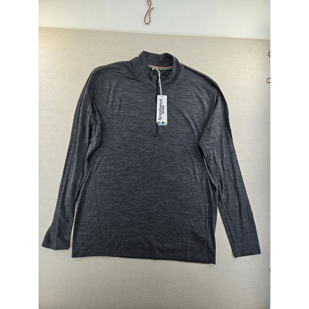 Smartwool Classic All-Season Merino Base Layer 1/4 Zip For Men XL Iron Heather